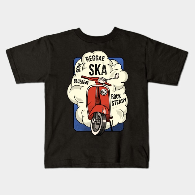 ska reggae rocksteady and scooter for all rudeboys and scooterboys Kids T-Shirt by Jomi